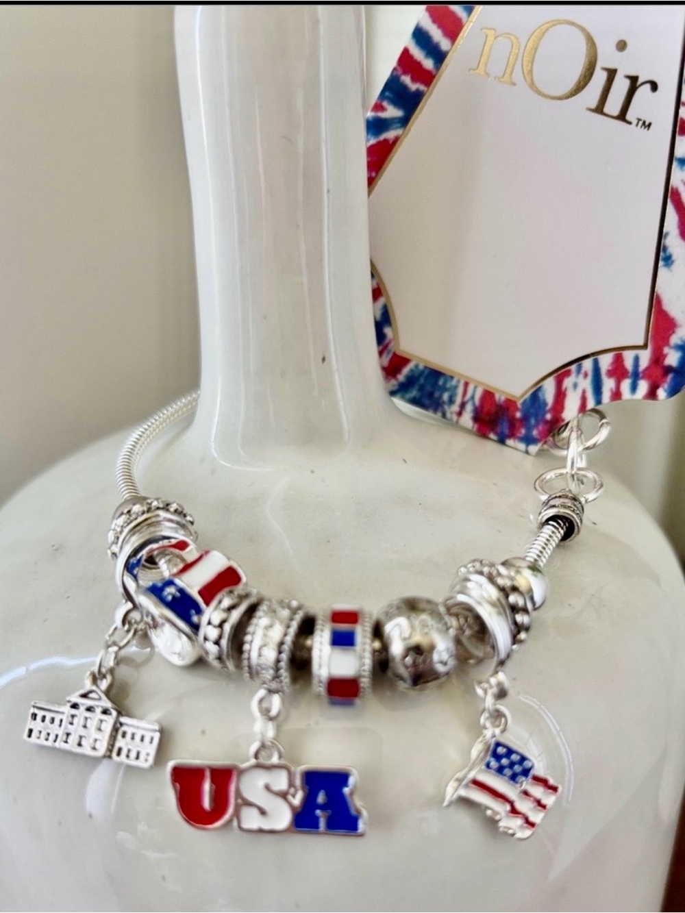 Noir American Flag,White House,USA,Hat charms,heart clasp,patriotic,July 4th